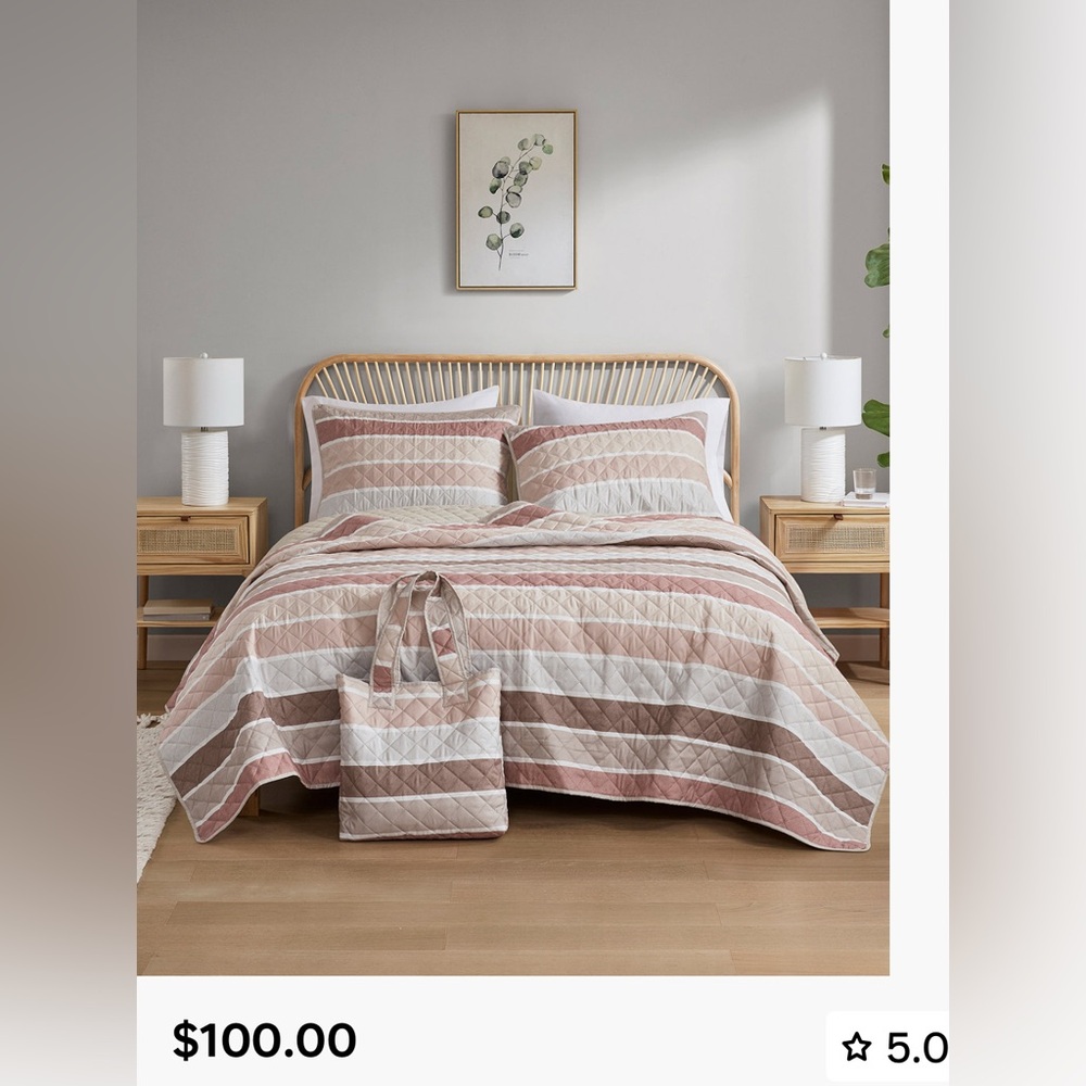 New - Original PKG - King Reversible Quilt and Sham Set